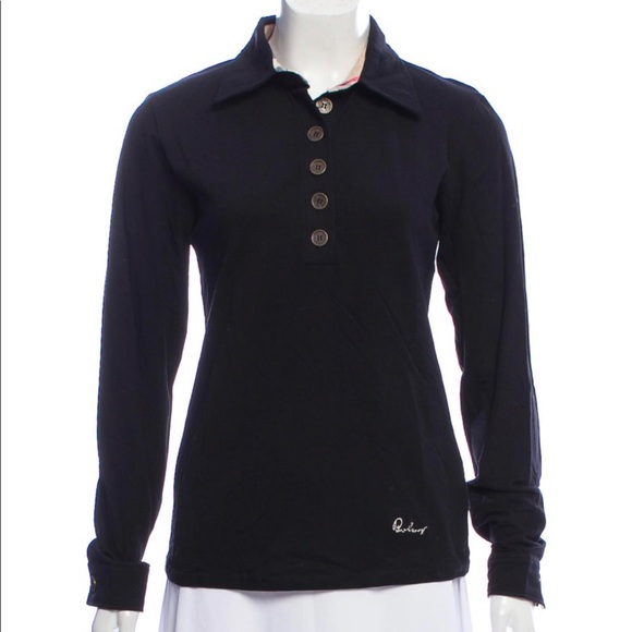 burberry long sleeve polo women's